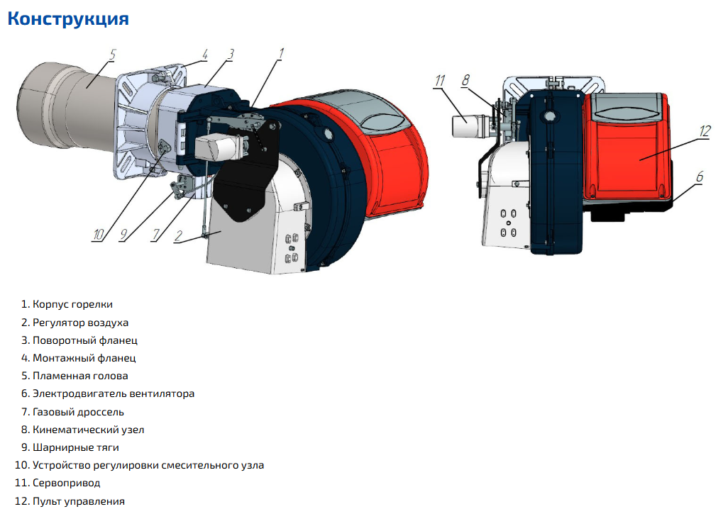 Газовая горелка RTCB 80 G.MS (130-1200 кВт)