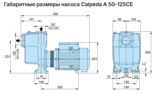 Самовсасывающий насос Calpeda A 50-125CE