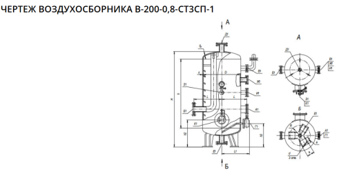 В-200-0,8-Ст3Сп-1 (Ресивер воздуха)