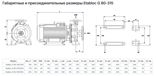 Консольно моноблочные насосы Pumpiran Etabloc G 80-315