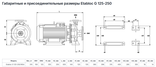Консольно моноблочные насосы Pumpiran Etabloc G 125-250