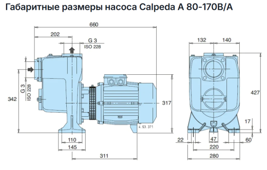 Самовсасывающий насос Calpeda A 80-170B/A